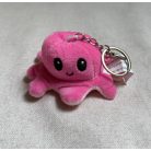 Kifordítható plüss polip kulcstartó / pink-rózsaszín