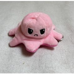Kifordítható plüss polip kulcstartó / pink-rózsaszín