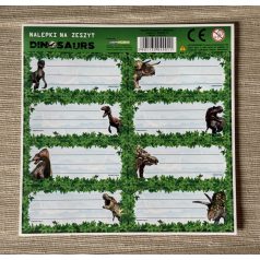 Dinoszauruszos füzetcímke/ kétféle minta