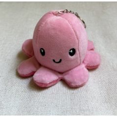   Kifordítható plüss polip kulcstartó nagy / rózsaszín-pink