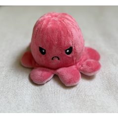   Kifordítható plüss polip kulcstartó nagy / rózsaszín-pink
