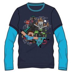 Minecraft hosszú ujjú póló/ kék