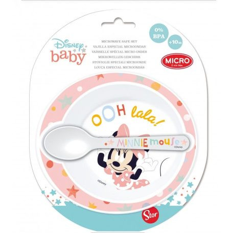 Minnie egér baba tányér-kanál szett