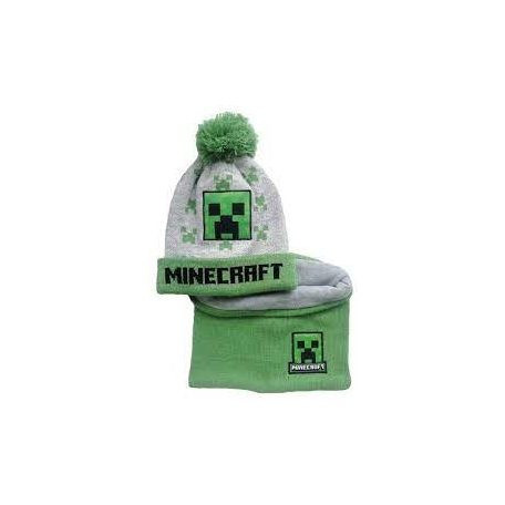 Minecraft sapka-sál szett/zöld